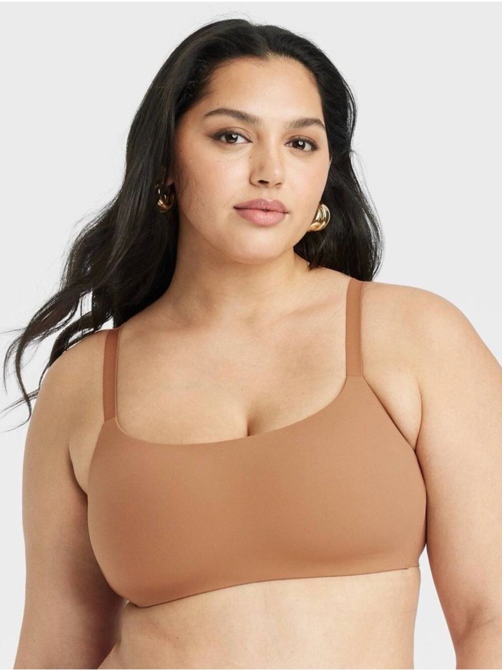 Auden Smooth Wireless Scoop Bralette in Tan NWT